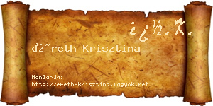 Éreth Krisztina névjegykártya