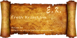 Éreth Krisztina névjegykártya