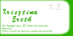 krisztina ereth business card